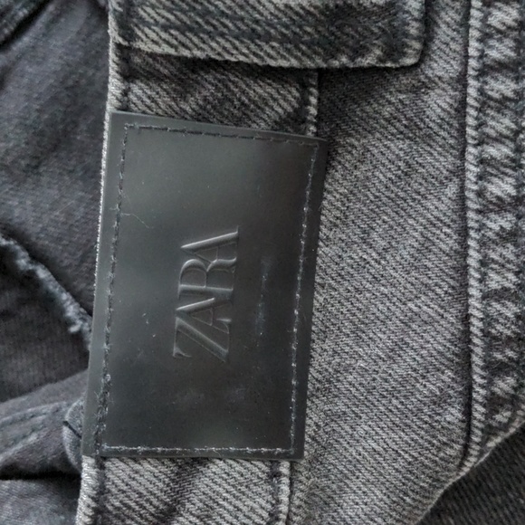 ZARA | High Rise Cotton Jean Shorts, Black, Womens US 6 - Picture 6 of 8